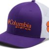 Hats * | Columbia Men'S Clemson Tigers Orange Pfg Mesh Fitted Hat