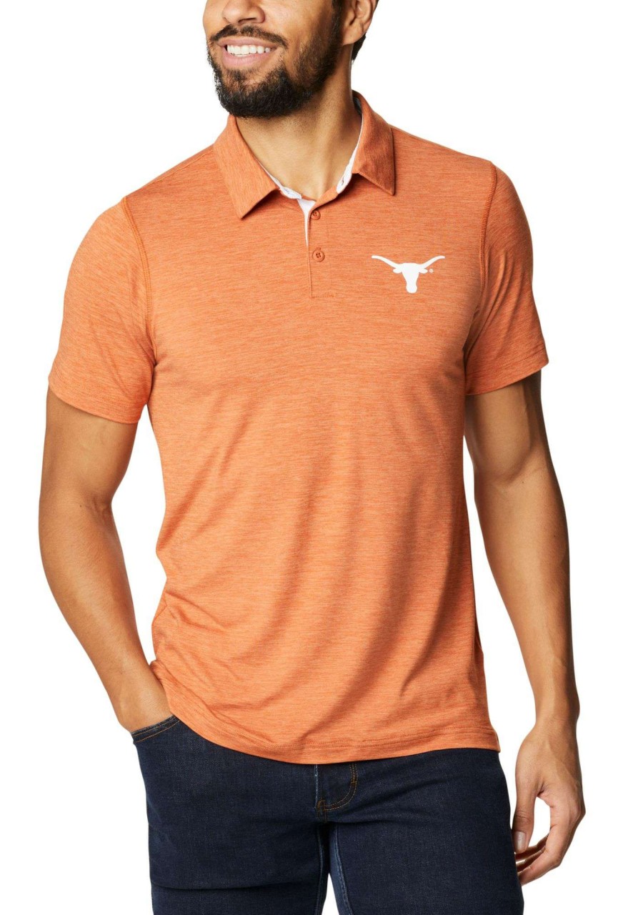 Shirts * | Columbia Men'S Texas Longhorns Burnt Orange Tech Trail Polo