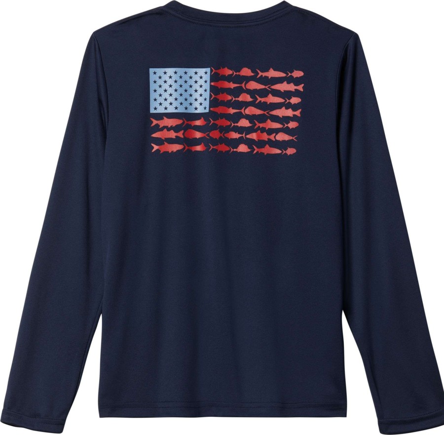 Shirts * | Columbia Boys' Tackle Fish Flag Long Sleeve Shirt