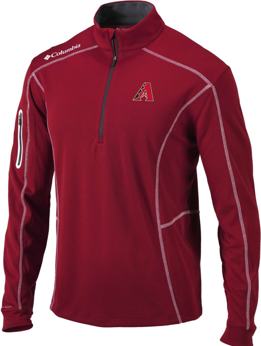 Jackets * | Columbia Men'S Arizona Diamondbacks Red Shotgun Quarter-Zip Shirt