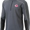 Jackets * | Columbia Men'S Cincinnati Reds Black Shotgun 2.0 Quarter-Zip Shirt