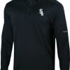 Shirts * | Columbia Men'S Chicago White Sox Black Pin High Long Sleeve Polo