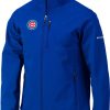 Jackets * | Columbia Men'S Chicago Cubs Blue Ascender Full-Zip Softshell Jacket