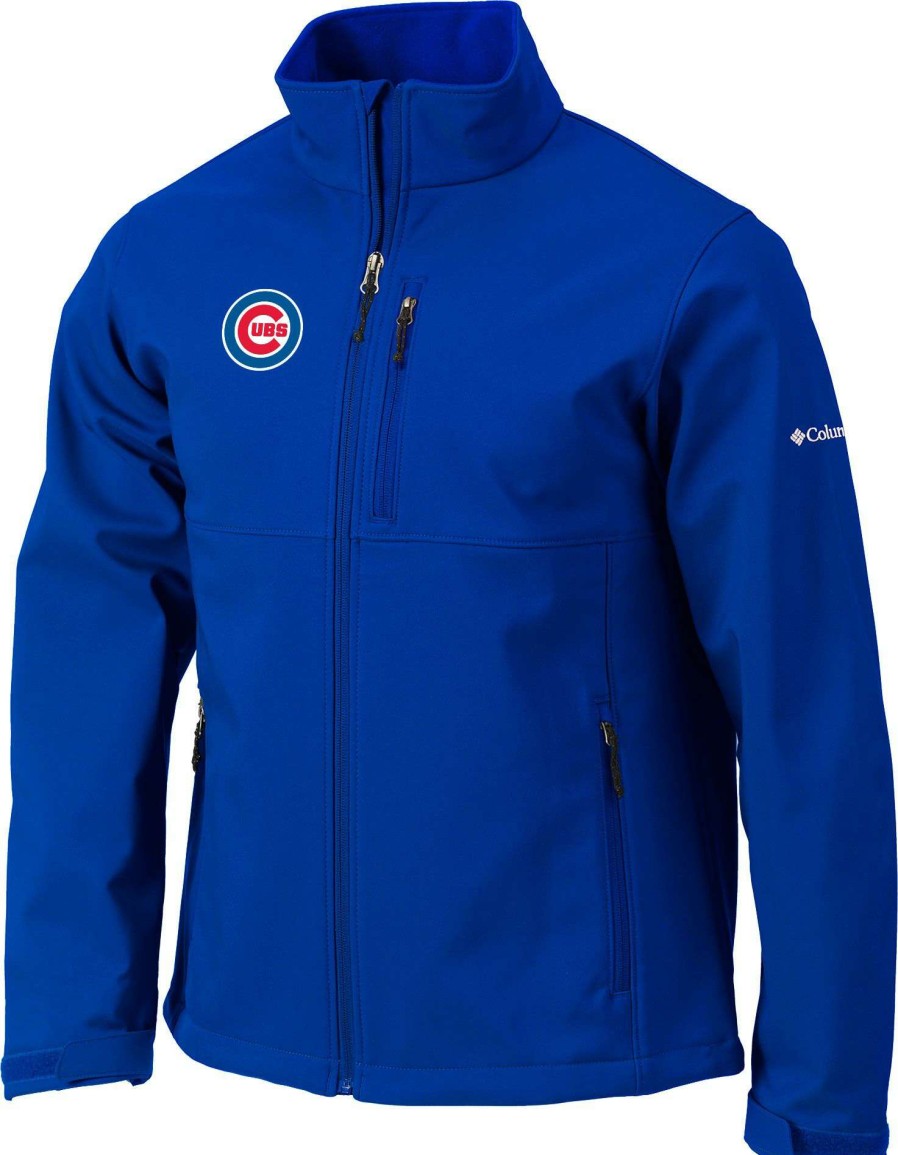 Jackets * | Columbia Men'S Chicago Cubs Blue Ascender Full-Zip Softshell Jacket