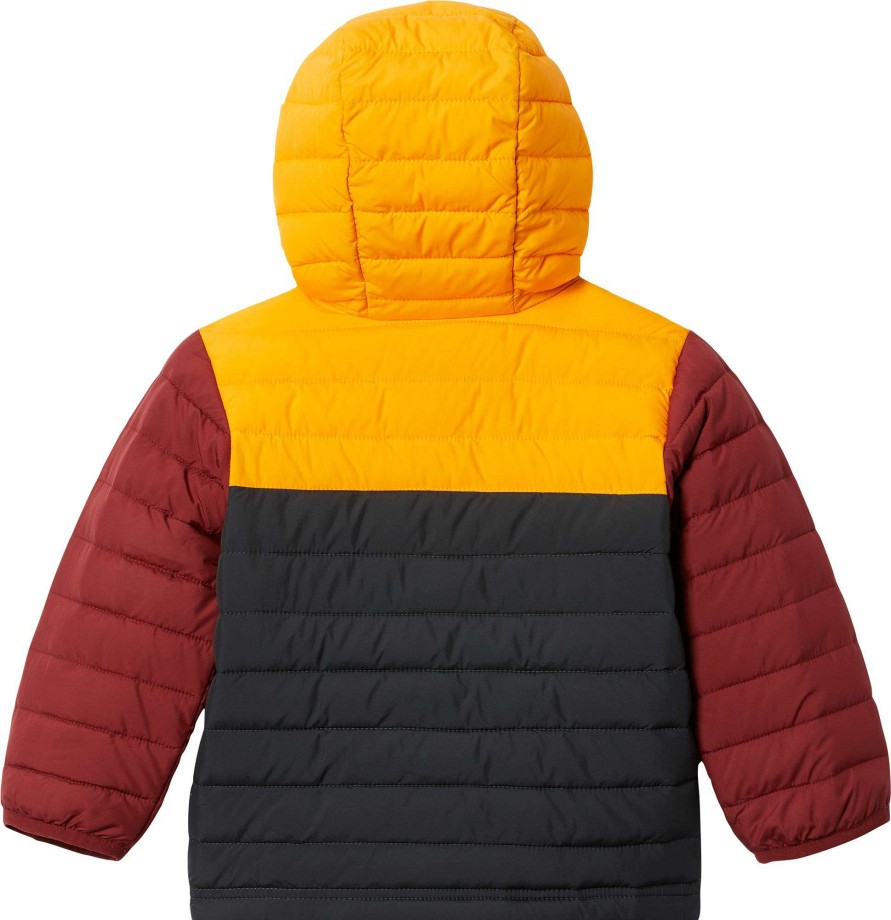 Jackets * | Columbia Little Boys' Powder Lite Hooded Jacket Shark/Flame Ornge/Rd Jspr