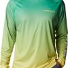 Sweatshirts * | Columbia Men'S Oregon Ducks Green Pfg Super Terminal Tackle Long Sleeve Hooded T-Shirt