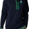 Jackets * | Columbia Men'S Notre Dame Fighting Irish Navy Clg Canyon Point Sweater Fleece 1/2 Zip