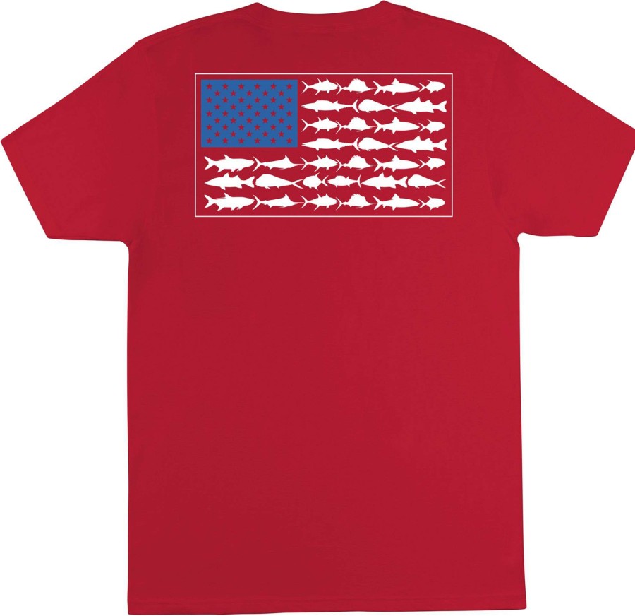 Shirts * | Columbia Men'S Pfg Americana Saltwater Fish Flag T-Shirt