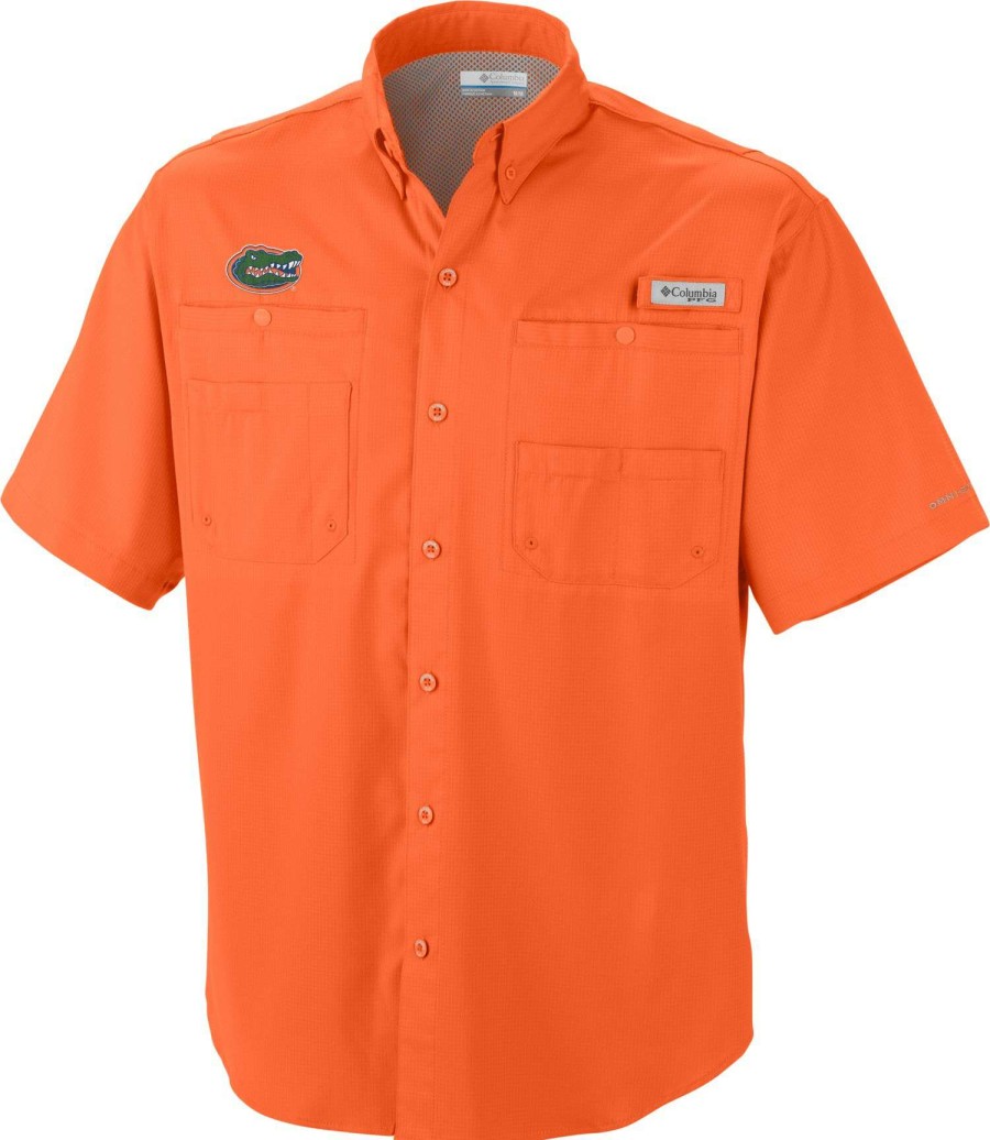 Shirts * | Columbia Men'S Florida Gators Orange Tamiami Performance Shirt