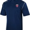 Shirts * | Columbia Men'S Minnesota Twins Navy Shotgun Polo